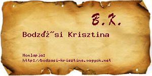 Bodzási Krisztina névjegykártya