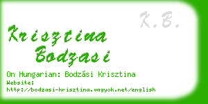 krisztina bodzasi business card